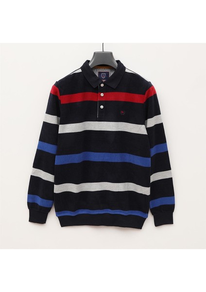 Erkek Uzun Kol Ince Polo Yaka Tişört - CZT-102 - Marine