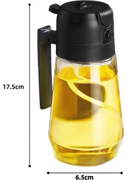 450 ml Çift Kullanımlı 2 Fonksiyonlu Cam Yağdanlık ve Püskürtmeli Sprey Yağdanlık (1 Adet)