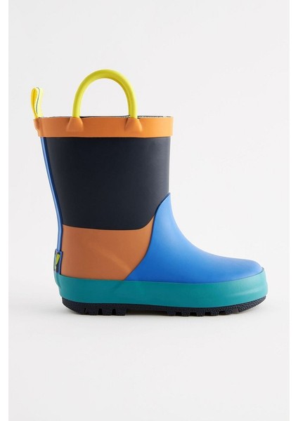 Mavi Turuncu Renk Bloklu Su Geçirmez Yağmur Botu /çizme fiyatları