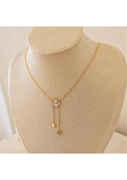 Yonca Figürlü Ayarlanabilir Çelik Kolye modelleri