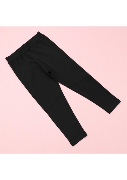 Kız Çocuk Şardonlu Kalın Tayt - 41515 - Siyah