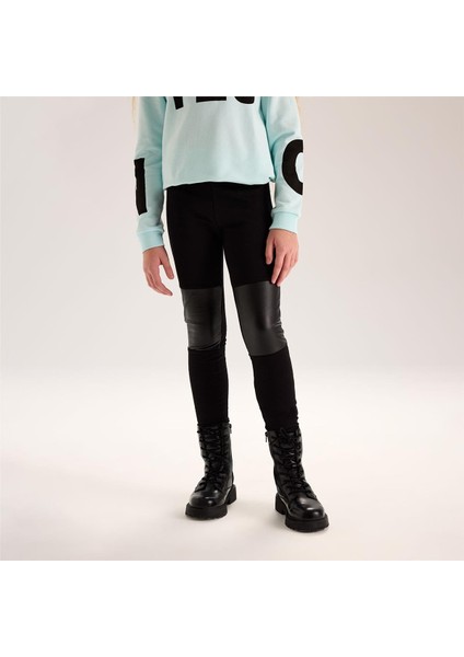 Kız Çocuk Kalın Tayt - 41502 - Siyah