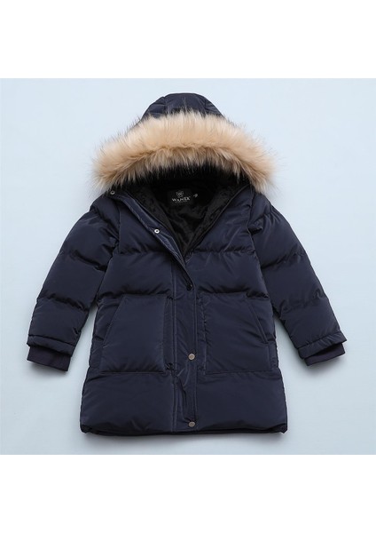 Kız Çocuk Uzun Kol Kalın Mont - 50001 - Lacivert