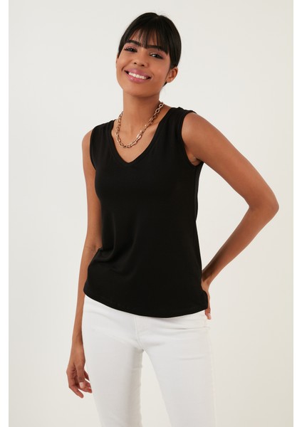 Slim Fit V Yaka Kalın Askılı 2' Li Paket Bluz Bayan Bluz 5864384S2 fiyatları