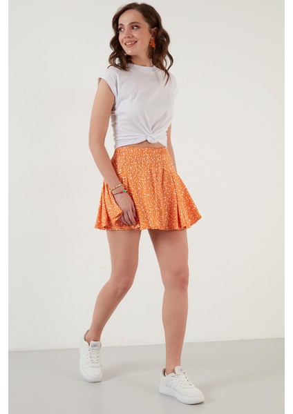 Desenli Beli Lastikli Slim Fit Mini 2'li Paket Şort Etek Bayan Şort Etek 5864024S2 fırsatları