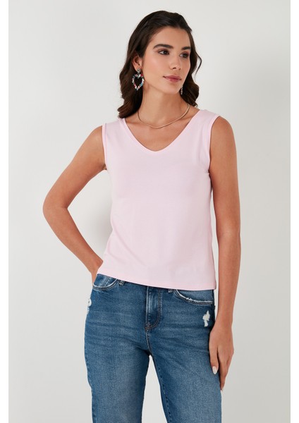 Slim Fit V Yaka Kalın Askılı 2' Li Paket Bluz Bayan Bluz 5864384S2