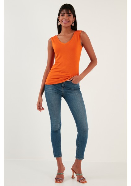 Slim Fit V Yaka Kalın Askılı 2' Li Paket Bluz Bayan Bluz 5864384S2 fırsatları