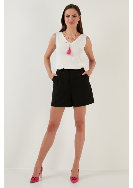 Slim Fit V Yaka Kalın Askılı 2' Li Paket Bluz Bayan Bluz 5864384S2