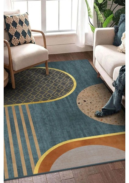 Fonzita Modern Desen Kaymaz Taban Salon - Oturma Odası Halısı