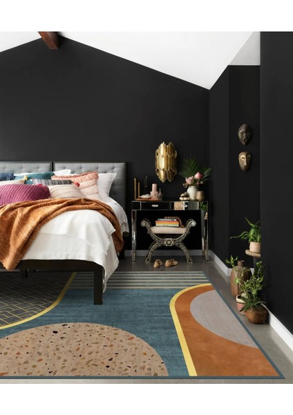 Fonzita Modern Desen Kaymaz Taban Salon - Oturma Odası Halısı