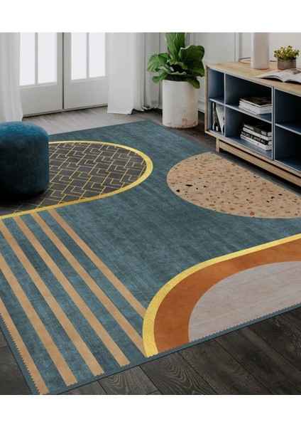 Fonzita Modern Desen Kaymaz Taban Salon - Oturma Odası Halısı