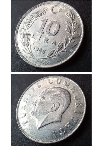 399636817D71EC3470 1986 10LIRA Ça+ Eski Madeni Para