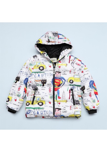 Kız Çocuk Şardonsuz Uzun Kol Kalın Mont - (3 Yaş-8 Yaş) - 24007M - Desenli