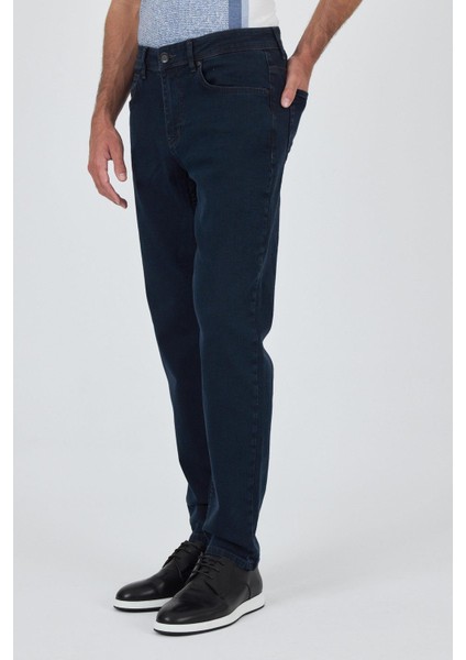 Koyu Lacivert Gabardin 5 Cep Düz Paça Casual Slim Fit Pamuklu Denim Pantolon 1023250154 fiyatları