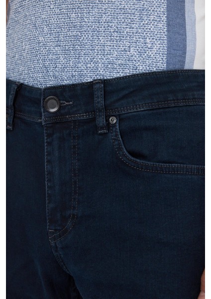 Koyu Lacivert Gabardin 5 Cep Düz Paça Casual Slim Fit Pamuklu Denim Pantolon 1023250154 fırsatları