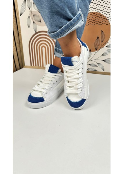 Günlük Kadın Sneaker Bağcıklı Tırtıklı Taban Süet Detaylı Yürüyüş Spor Ayakkabı 07 indirimleri
