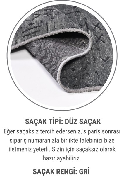 Venüs Antrasit Iskandinav Desenli Kaymaz Pamuk Kilim – Makinede Yıkanabilir, Modern ve Şık Tasarım Halı