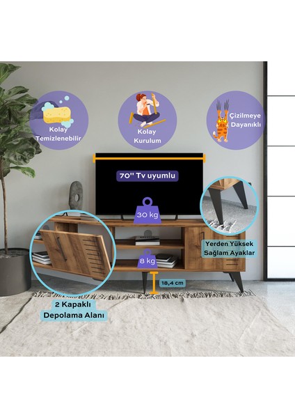 D3520 Karla Tv Sehpası 160 cm Hat