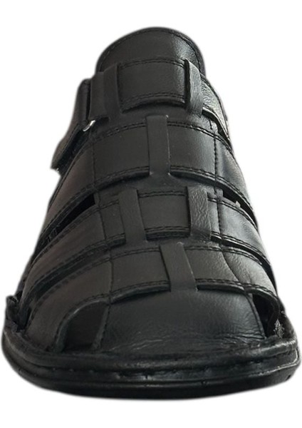 25Y Trv-8 Siyah Erkek Deri Sandalet fırsatları