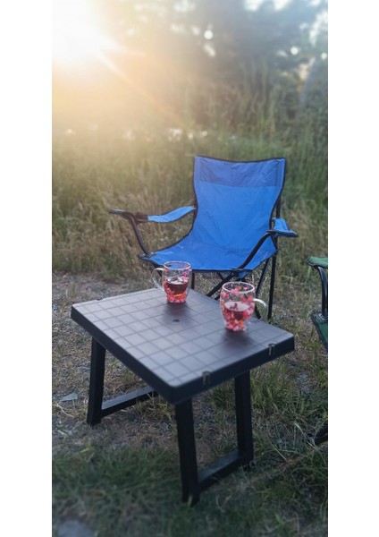 Portatif Plastik Katlanabilir Sehpa Kamp Piknik Masası Siyah