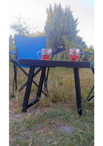 Portatif Plastik Katlanabilir Sehpa Kamp Piknik Masası Siyah