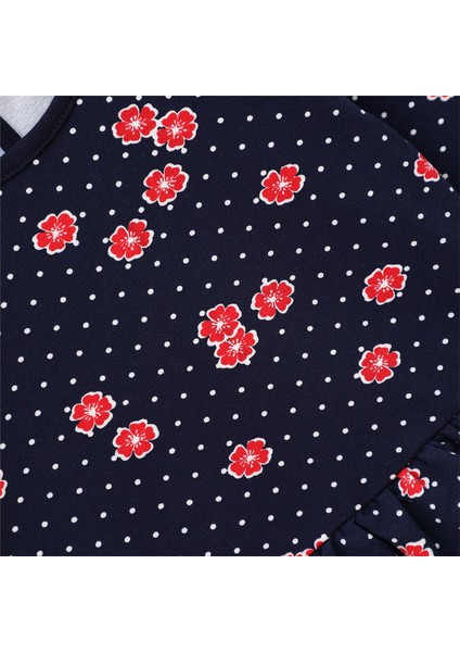 Kız Çocuk Uzun Kol Ince Elbise - 40891 - Kırmızı - Lacivert fiyatları