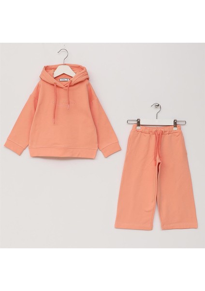 Kız Çocuk Uzun Kol Kalın Alt - Üst Takım - 25119 - Somon