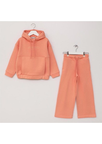 Kız Çocuk Uzun Kol Kalın Kışlık Alt - Üst Takım - (8 Yaş-13 Yaş) - 25116 - Somon