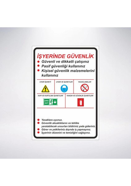 Iş Yerinde Güvenlik Sticker 20X28 cm