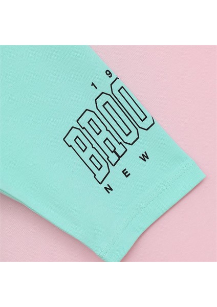 Kız Çocuk Kısa Kol Alt - Üst Takım - 25089 - Mint Yeşili modelleri