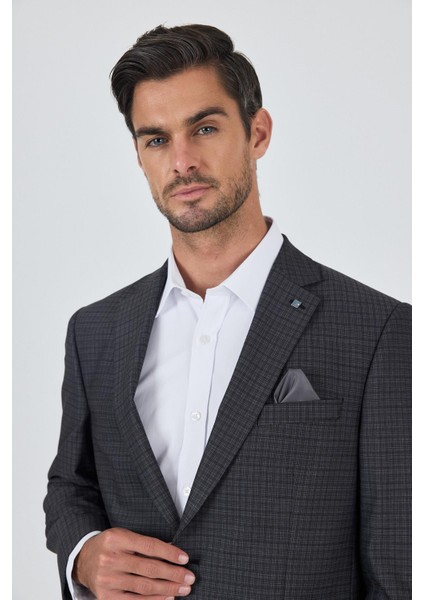 Koyu Antrasit Mono Yaka Bez Ayağı Tam Astar Esnek 4 Drop Comfort Fit Classic Ceket 1002250157 fırsatları