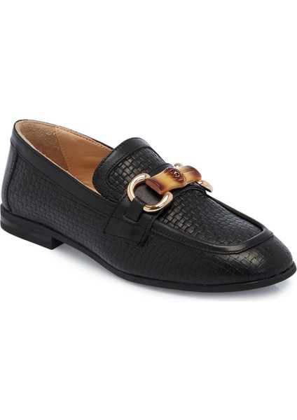 Siyah Hakiki Deri Kadın Loafer - K25I1AY68032-A23