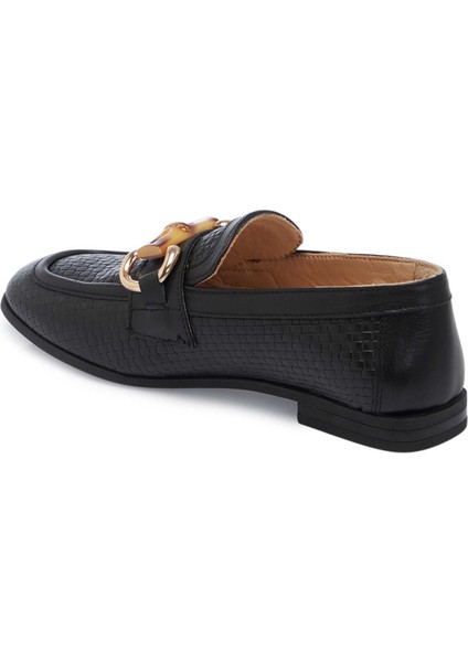 Siyah Hakiki Deri Kadın Loafer - K25I1AY68032-A23