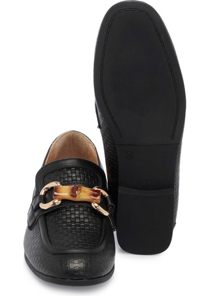Siyah Hakiki Deri Kadın Loafer - K25I1AY68032-A23
