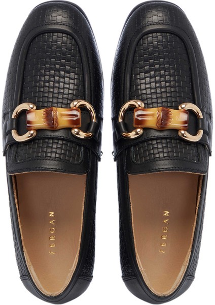 Siyah Hakiki Deri Kadın Loafer - K25I1AY68032-A23