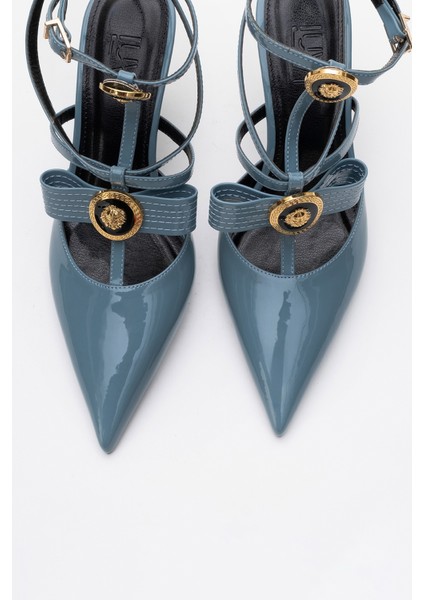 Peal Mavi Rugan Kadın Topuklu Ayakkabı modelleri