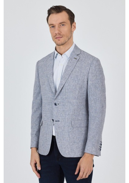 Kazayağı Desen Bez Ayağı Mono Yaka Yarım Astar Keten Karışımlı 6 Drop Slim Fit Ceket 1002250102 modelleri