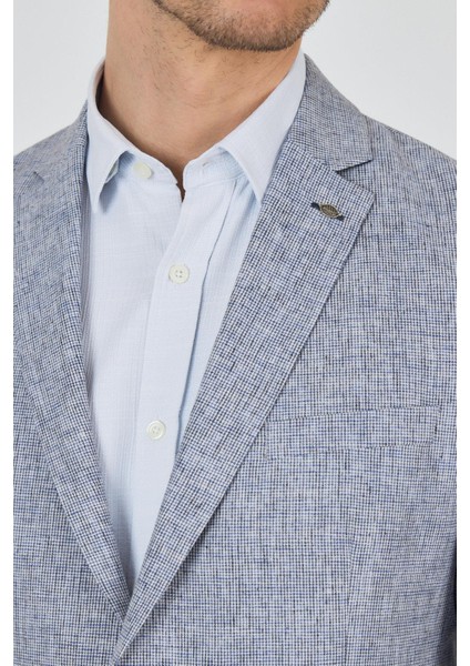 Kazayağı Desen Bez Ayağı Mono Yaka Yarım Astar Keten Karışımlı 6 Drop Slim Fit Ceket 1002250102 fırsatları