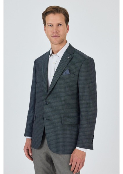 Lacivert Mono Yaka Bez Ayağı Tam Astar Esnek 4 Drop Comfort Fit Classic Ceket 1002250157