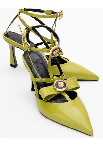 Peal Mavi Rugan Kadın Topuklu Ayakkabı