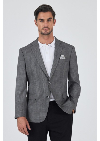 Füme Mono Yaka Bez Ayağı Tam Astar Esnek 4 Drop Comfort Fit Classic Ceket 1002250156