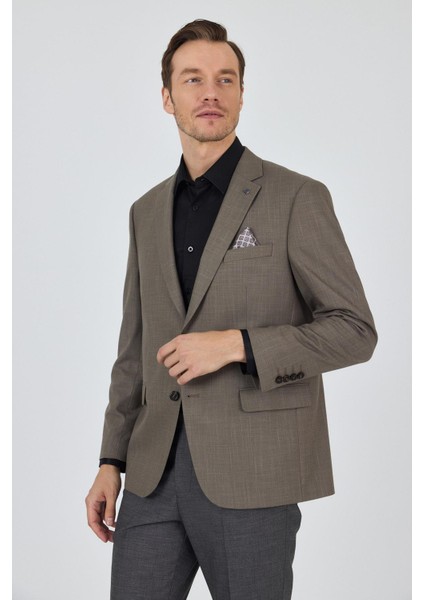 Koyu Vizon Mono Yaka Bez Ayağı Tam Astar Esnek 4 Drop Comfort Fit Classic Ceket 1002250155 modelleri