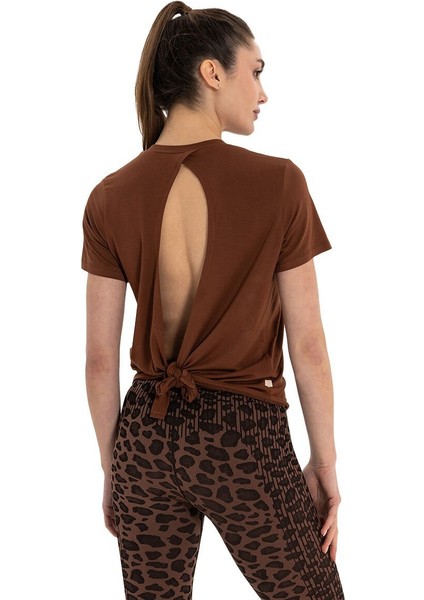 Sırt Bağlamalı Modal Yoga T-Shirt