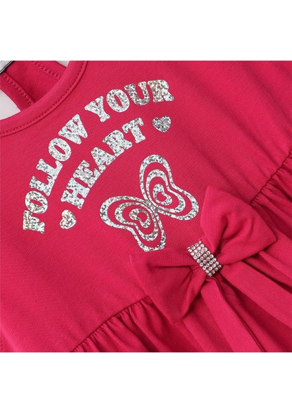 Kız Çocuk Şardonsuz Sıfır Kol Elbise - 42463 - Fuşya fiyatları