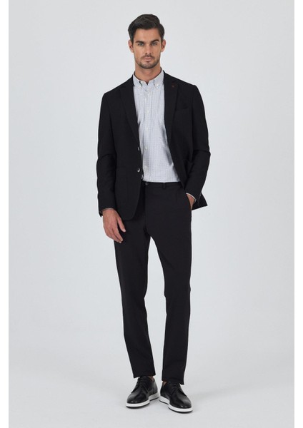 Siyah Mono Yaka Düz 2 Düğme Casual Esnek Slim Fit Ceket 1002250123 fiyatları