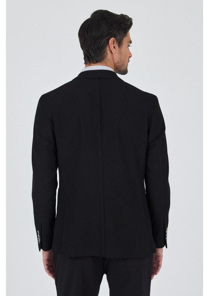 Siyah Mono Yaka Düz 2 Düğme Casual Esnek Slim Fit Ceket 1002250123 indirimleri