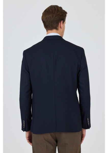 Lacivert Kılıç Yaka Esnek 6 Drop Slim Fit Classic Ceket 1002250124 indirimleri