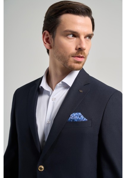 Düz Bez Ayağı Mono Yaka Tam Astar Esnek 6 Drop Slim Fit Ceket 1002245903