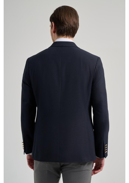 Düz Bez Ayağı Mono Yaka Tam Astar Esnek 6 Drop Slim Fit Ceket 1002245903