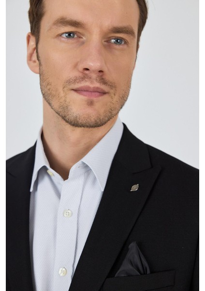 Siyah Kılıç Yaka Esnek 6 Drop Slim Fit Classic Ceket 1002250124 fırsatları